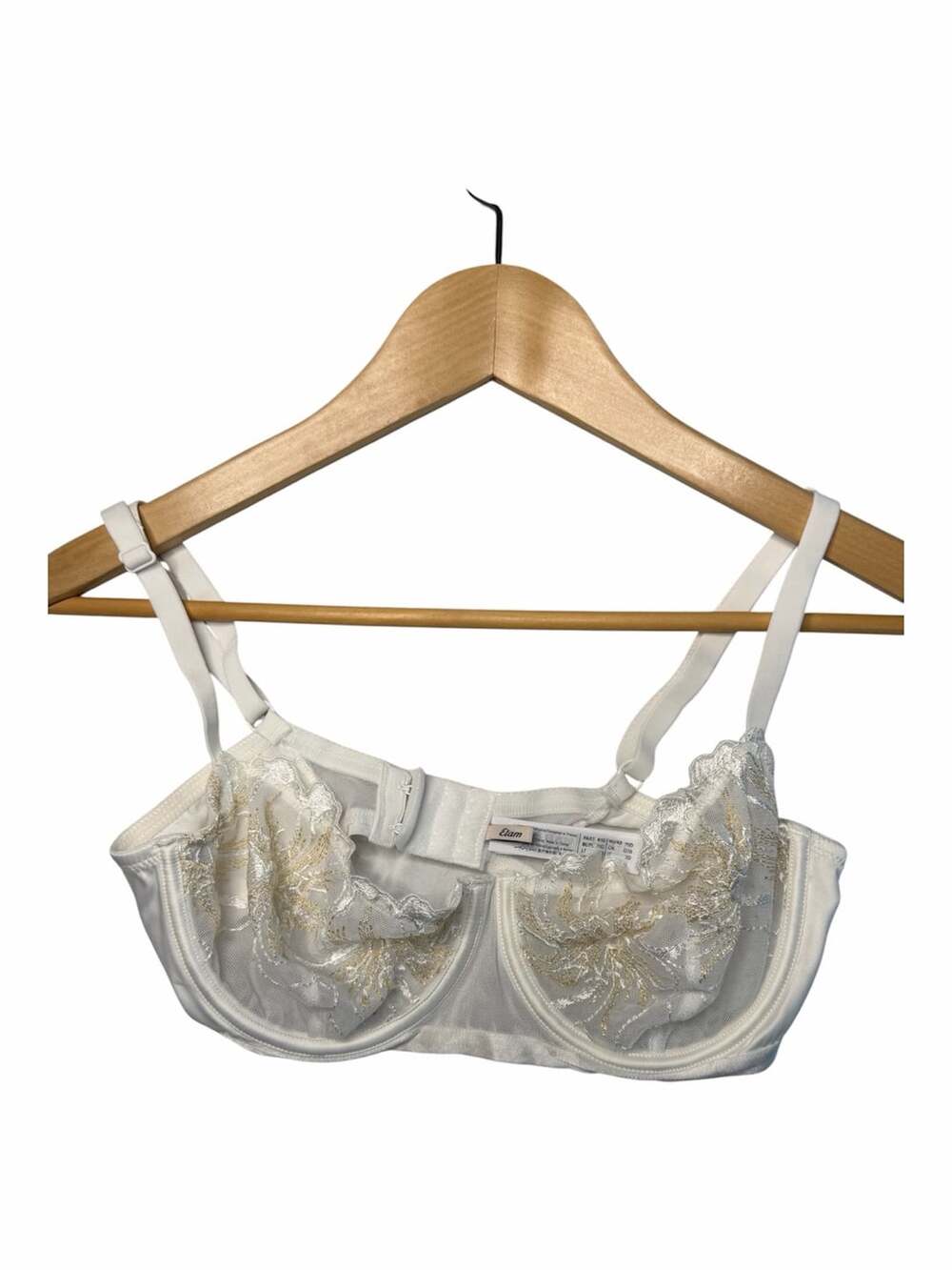 Etam White Embroidered Underwire Balconette Bra Size 32D